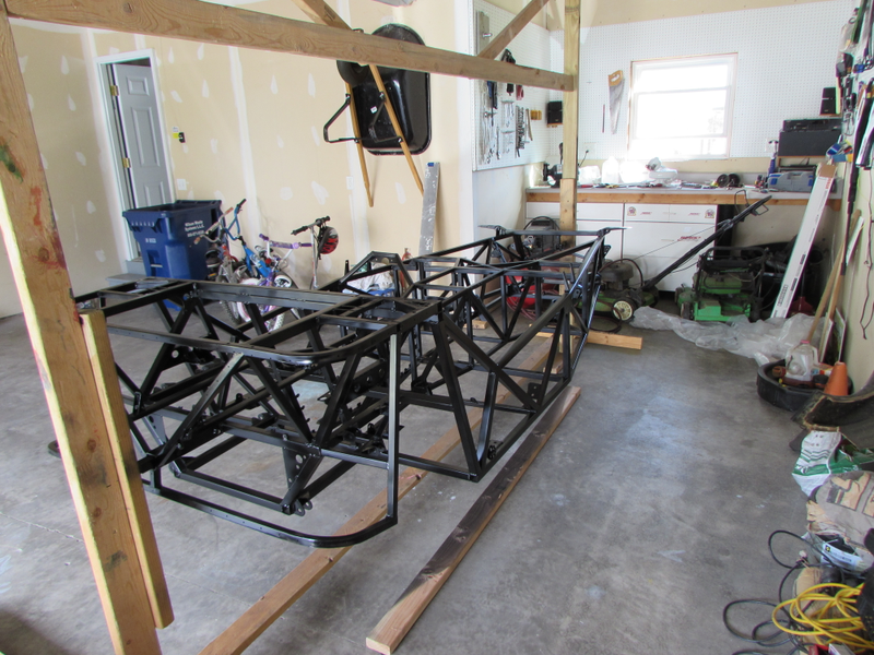 Freshly painted chassis.